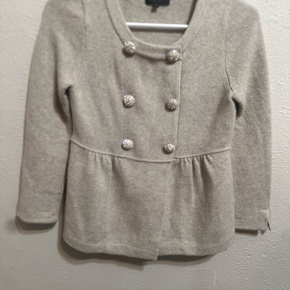 J. Crew Collection Knit Cardigan in Gray